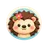 Cute flat cartoon raccoon face avatar icon with layered paper-cutout style illustration