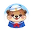 Cute flat cartoon raccoon face avatar icon with friendly expression for review section